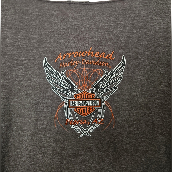 Harley-Davidson Womens Long Sleeve Tee - Charcoal and Orange Size 2x/3x - Picture 3 of 4